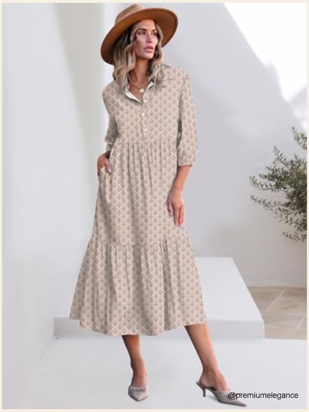 Rayon Maxi Dress with Puff Sleeves, V-Neck, Floral Print, Size S - Picture 4 of 7